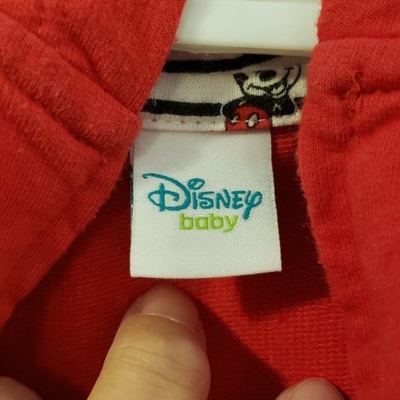 Disney Baby Embroidered Mickey Mouse Zipper Sweatshirt Hoodie - Size: 12M - Picture 5 of 11